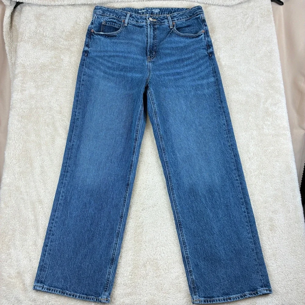 Old Navy Sky-Hi‎ Wide Leg 14 Cotton Denim Indie Boho Retro Streetwear Chic
